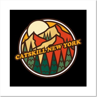 Vintage Catskill, New York Mountain Hiking Souvenir Print Premium Posters and Art